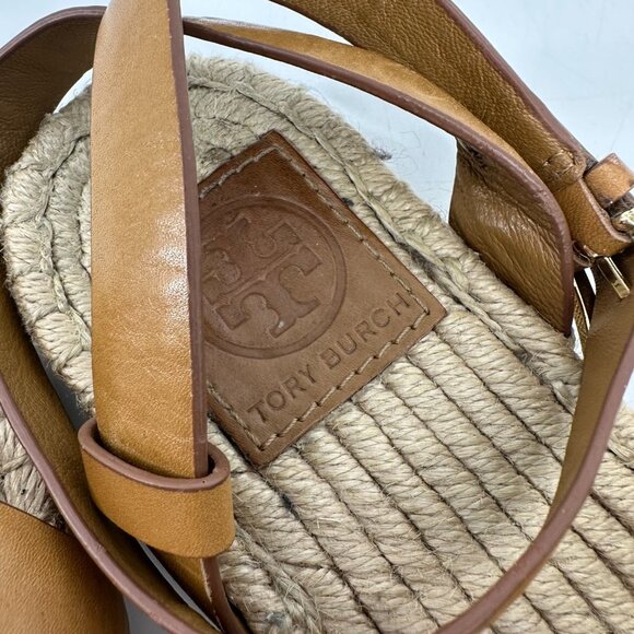 Tory Burch Stretch-Canvas Espadrille Sandal Awning‎ Ivory/Blue Size 8.5 - Picture 9 of 12